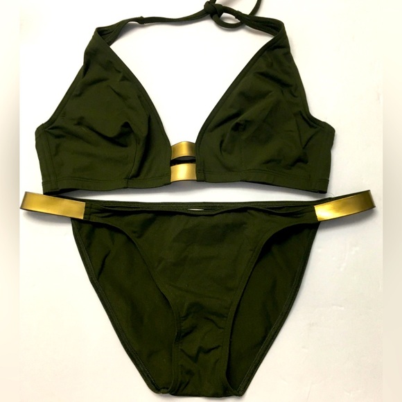 ERES Bikini Set Size 10 Green Gold - Picture 1 of 10